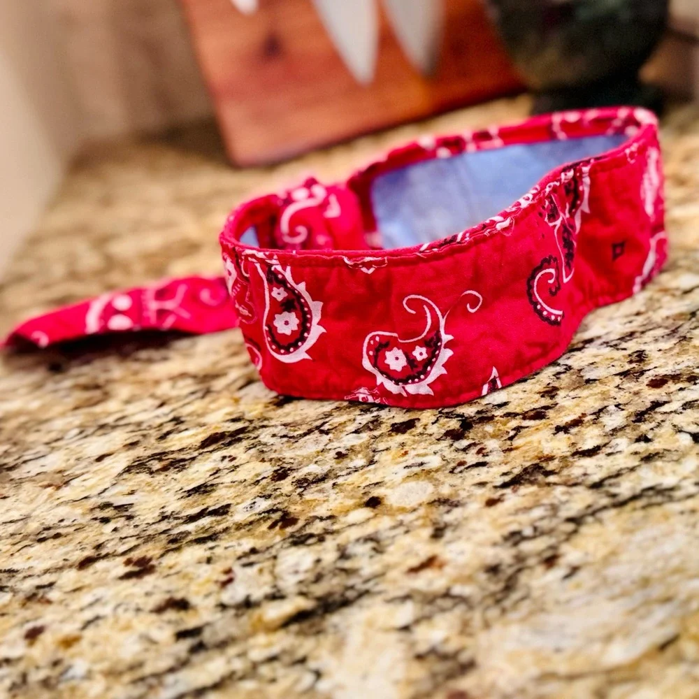 COOLING Red Bandana Dog Collar - Rustic Boho Bow Tie - Unisex Dogs Pet Wrap